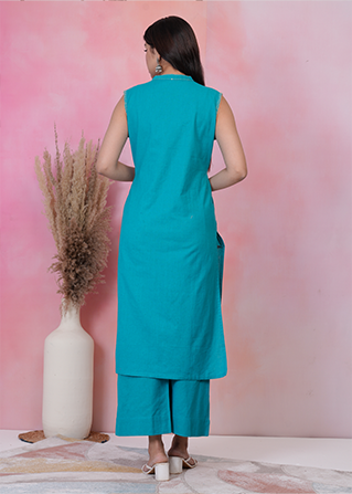 Firozi Sleeveless Coodset