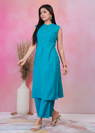 Firozi Sleeveless Coodset