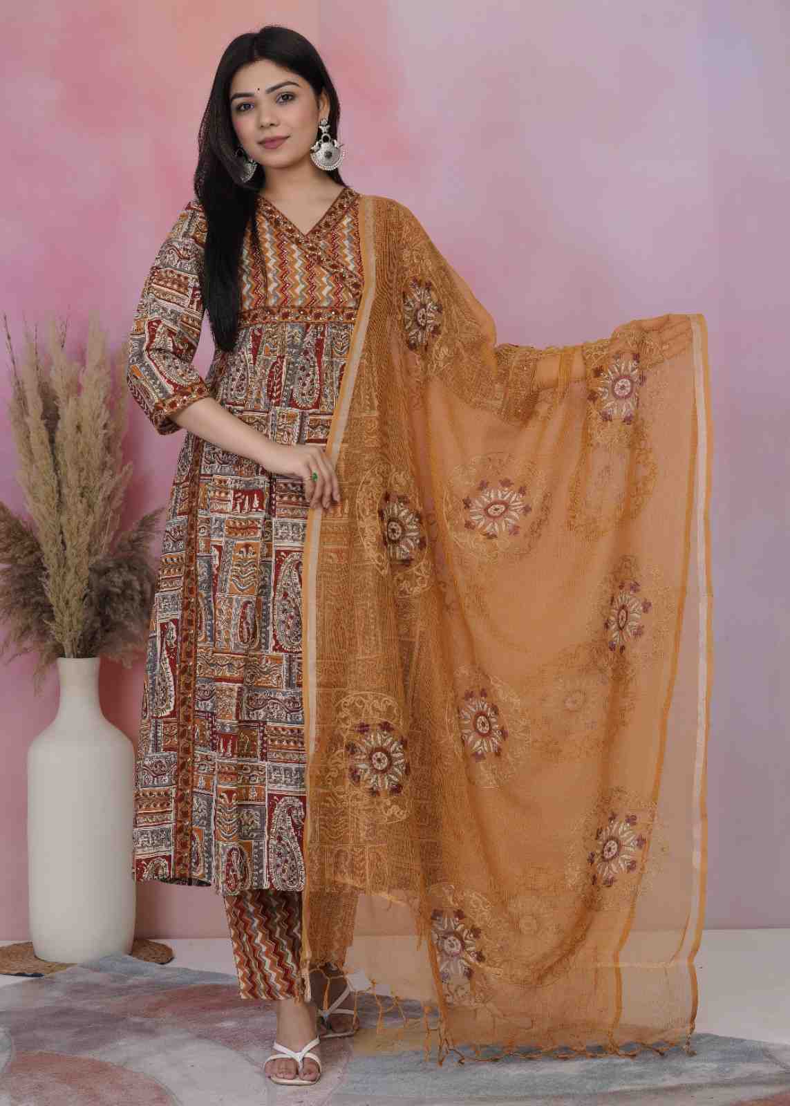 Ajrak Anarkali 3pc Set