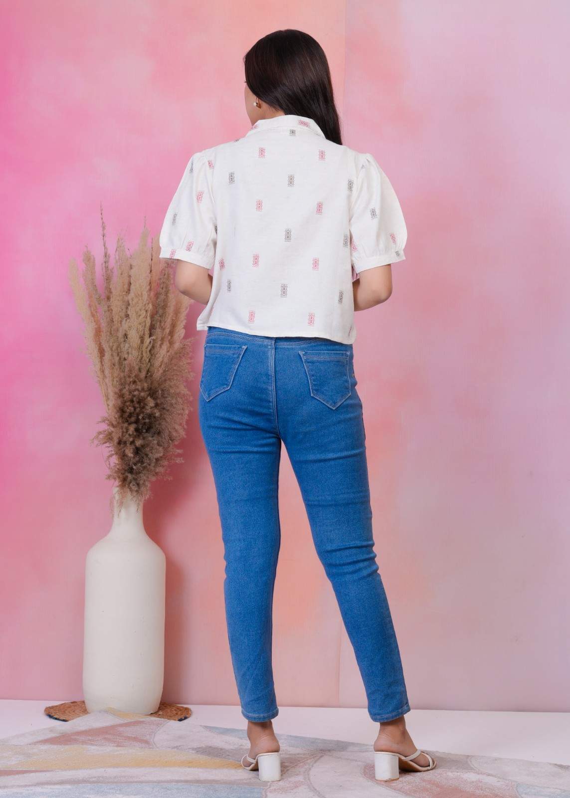 White Canvas Crop-Top