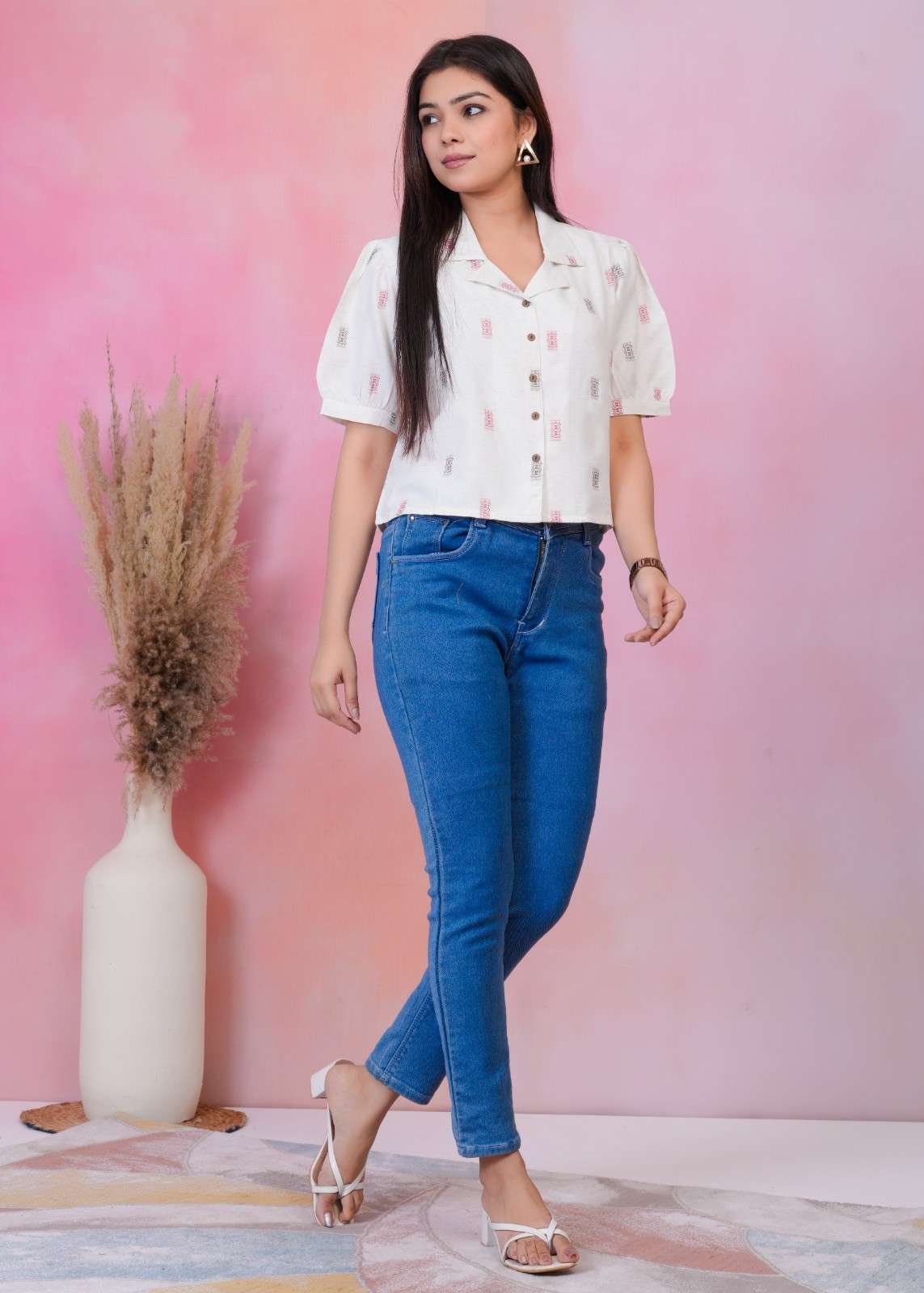 White Canvas Crop-Top