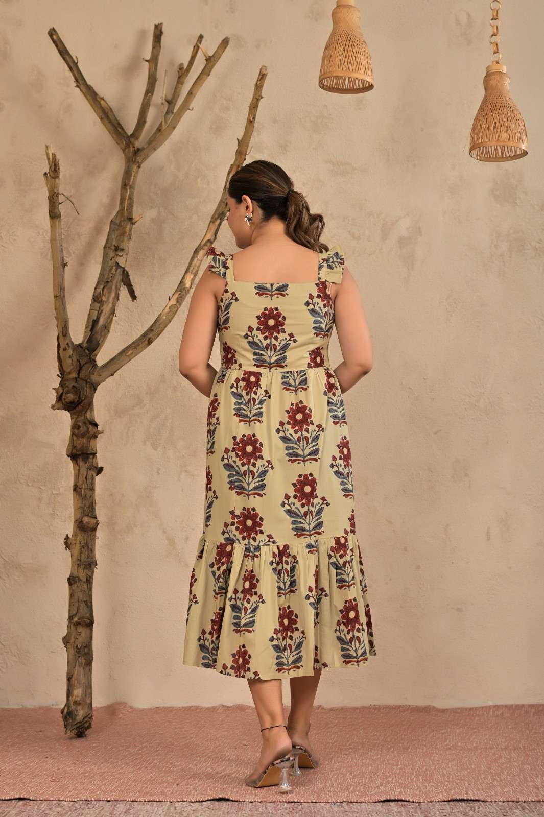 Beige Frill Dress 91 price