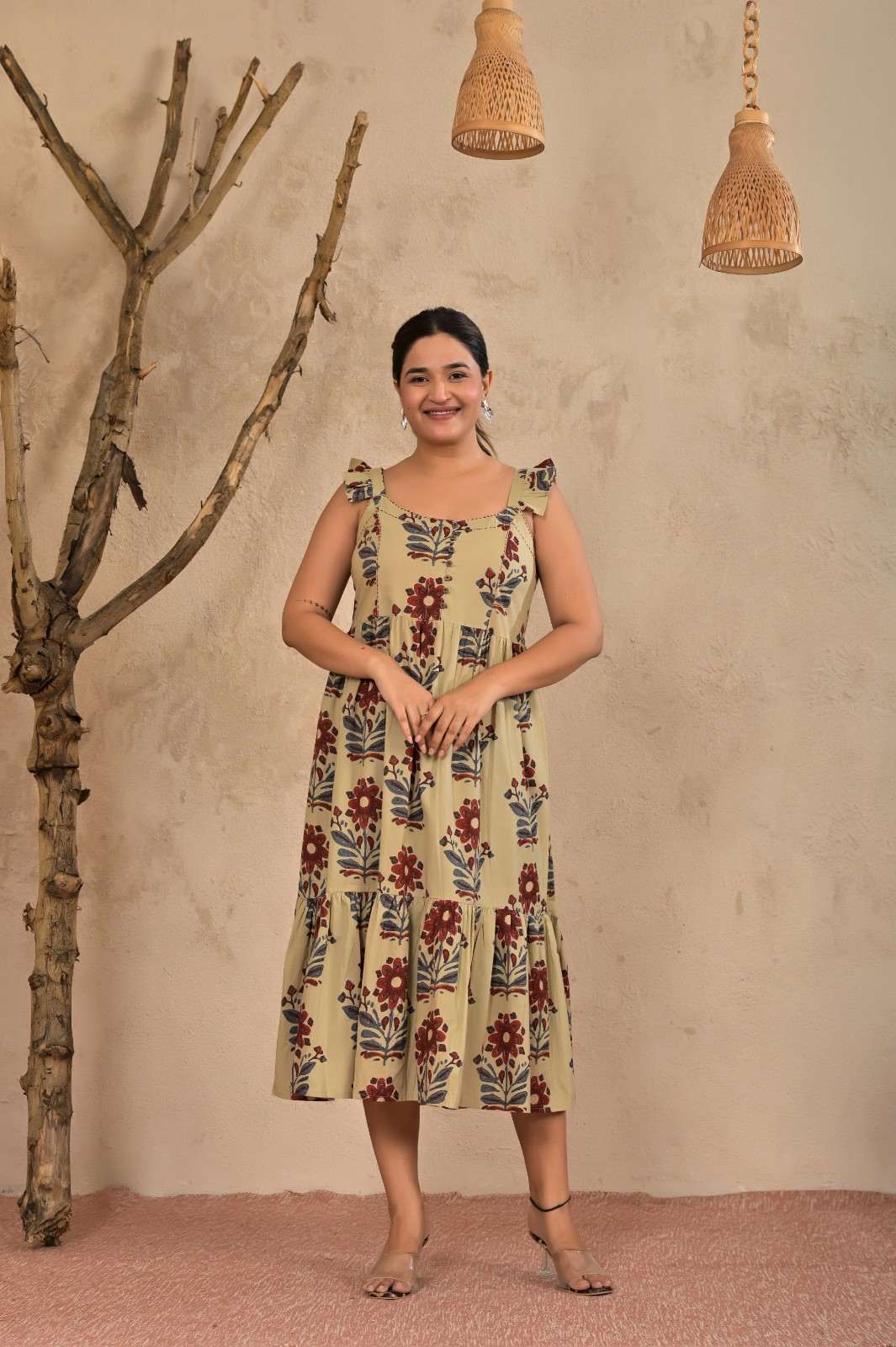 Beige Frill Dress 91 price