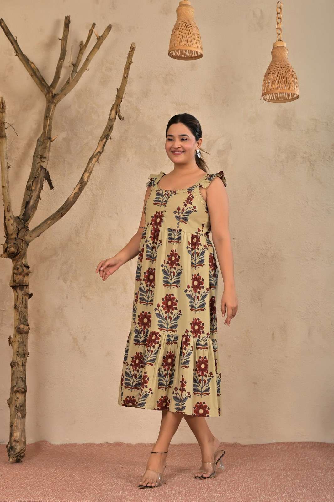 Beige Frill Dress 91 price