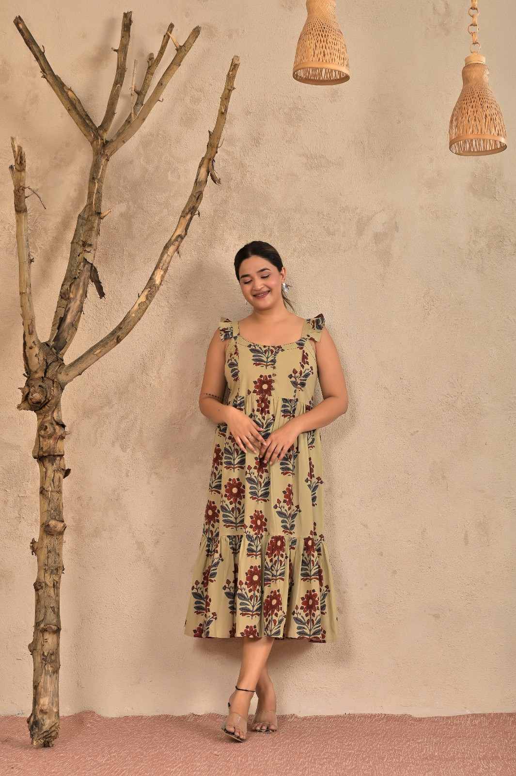Beige Frill Dress 91 price