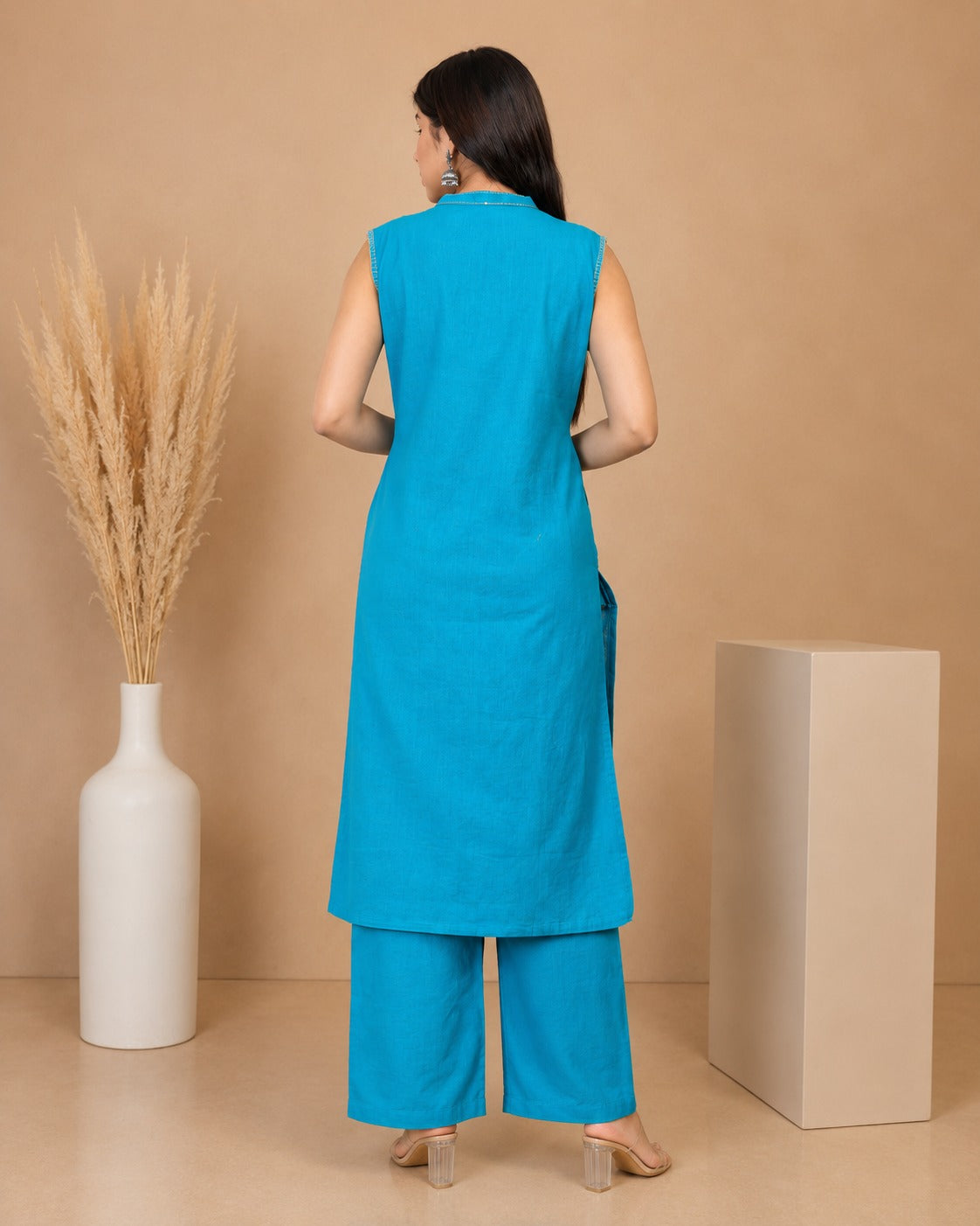 Firozi Sleeveless Co‐ord Set