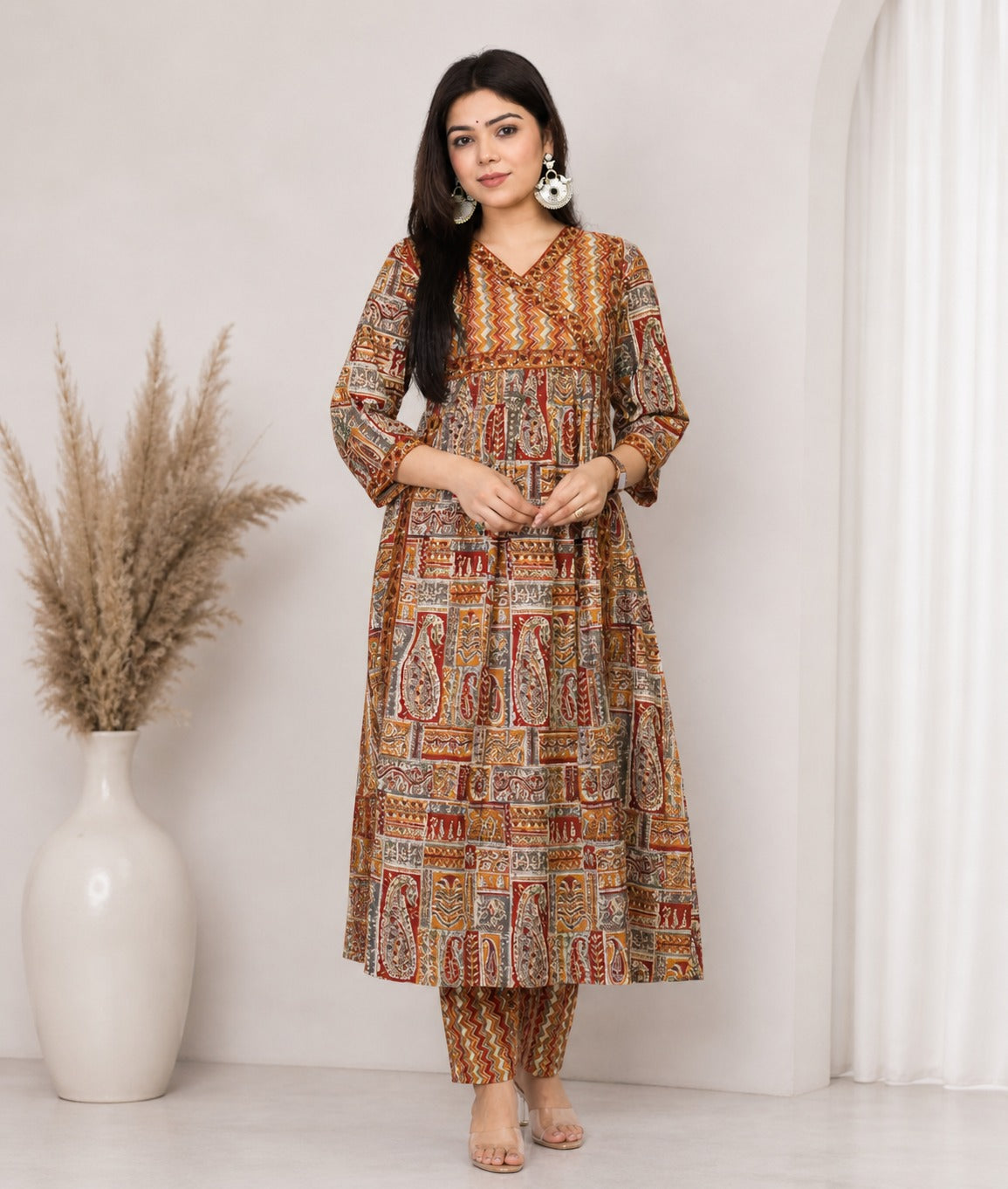 Ajrak Anarkali Suit Set
