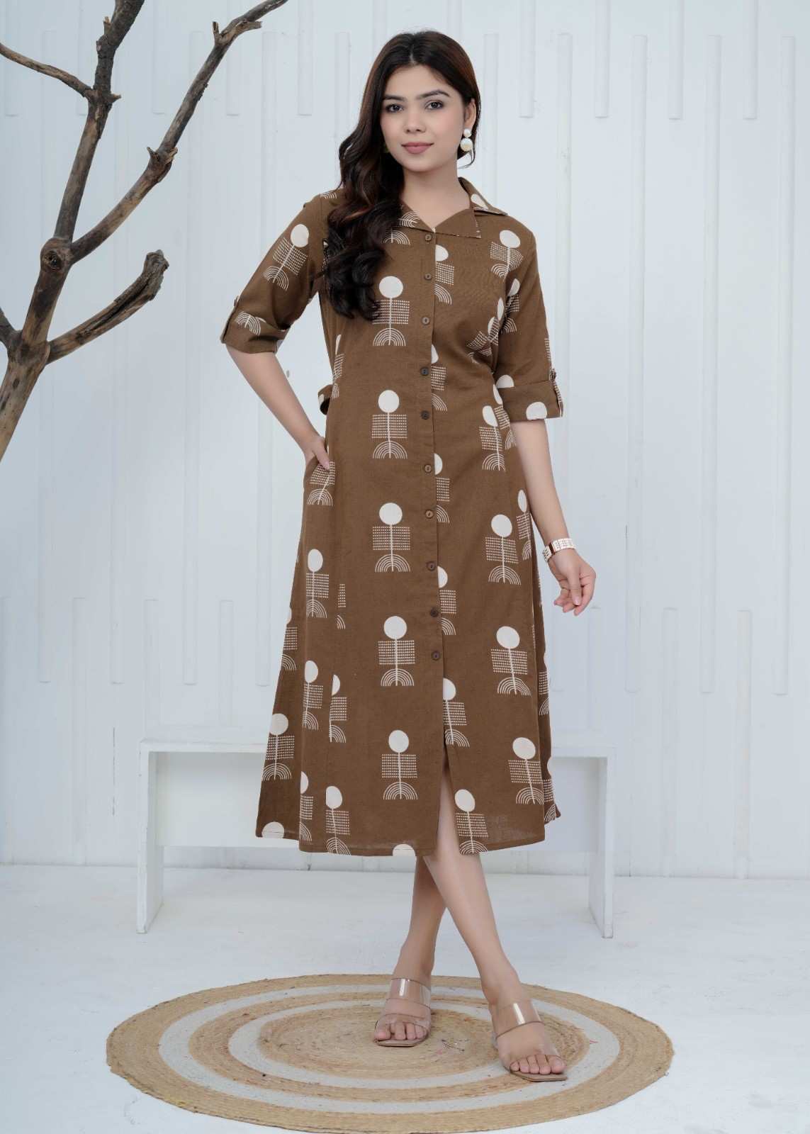 Cocoa Geometry Dress