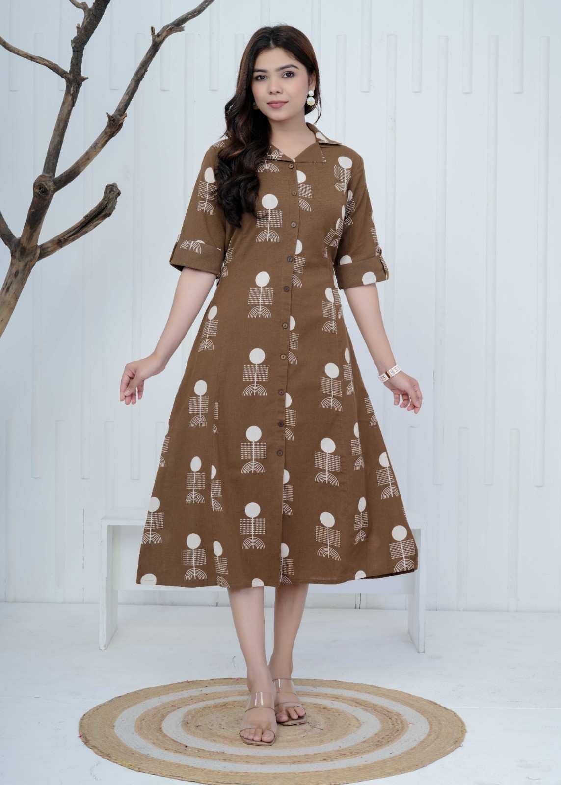 Cocoa Geometry Dress