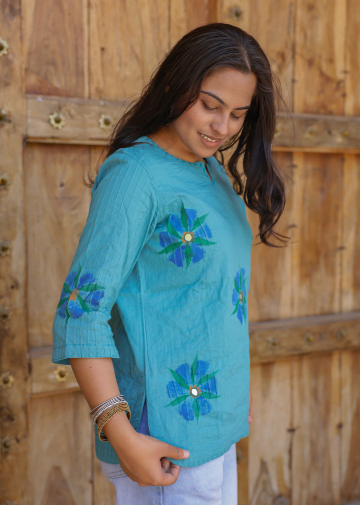 Floral Blues Top