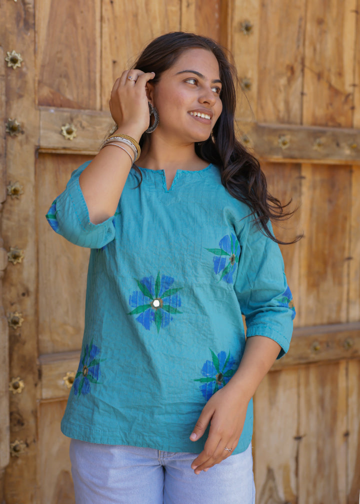 Floral Blues Top
