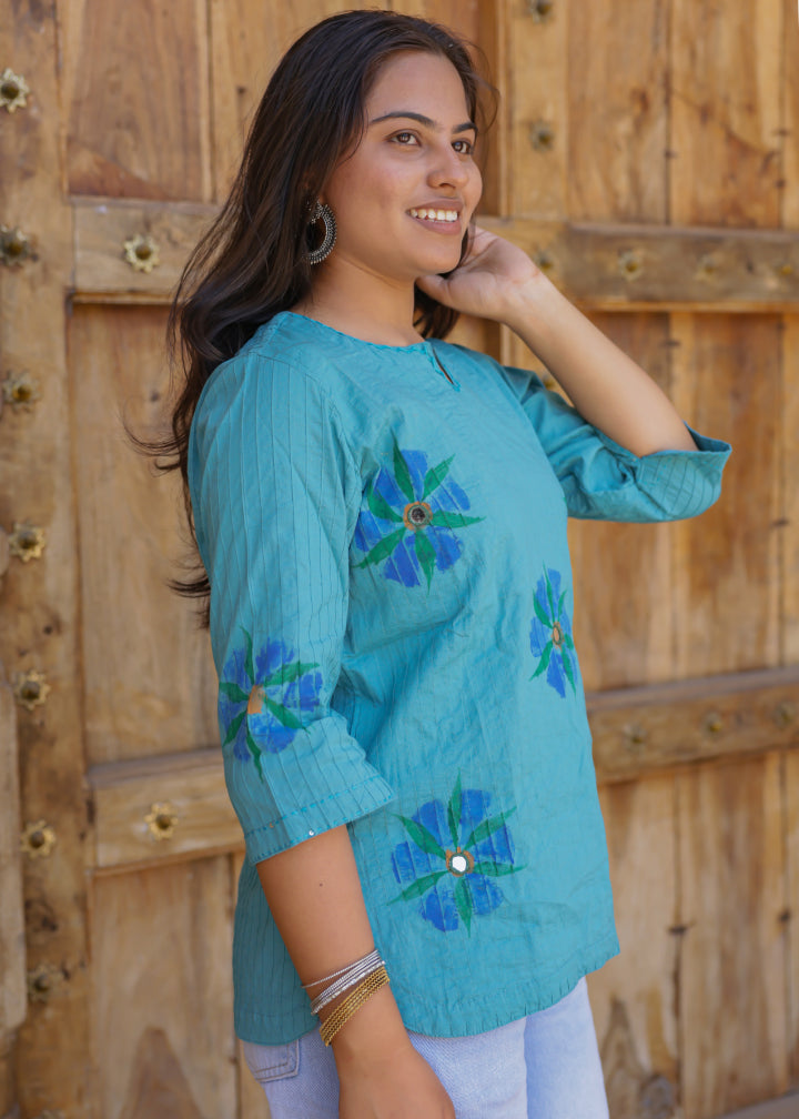 Floral Blues Top