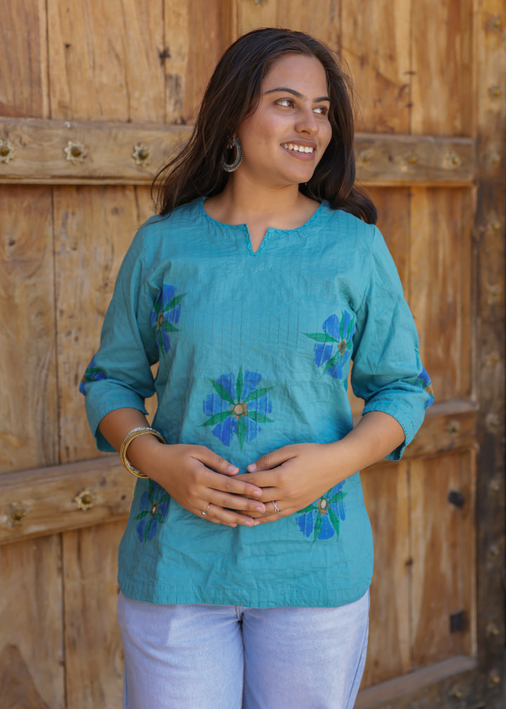Floral Blues Top