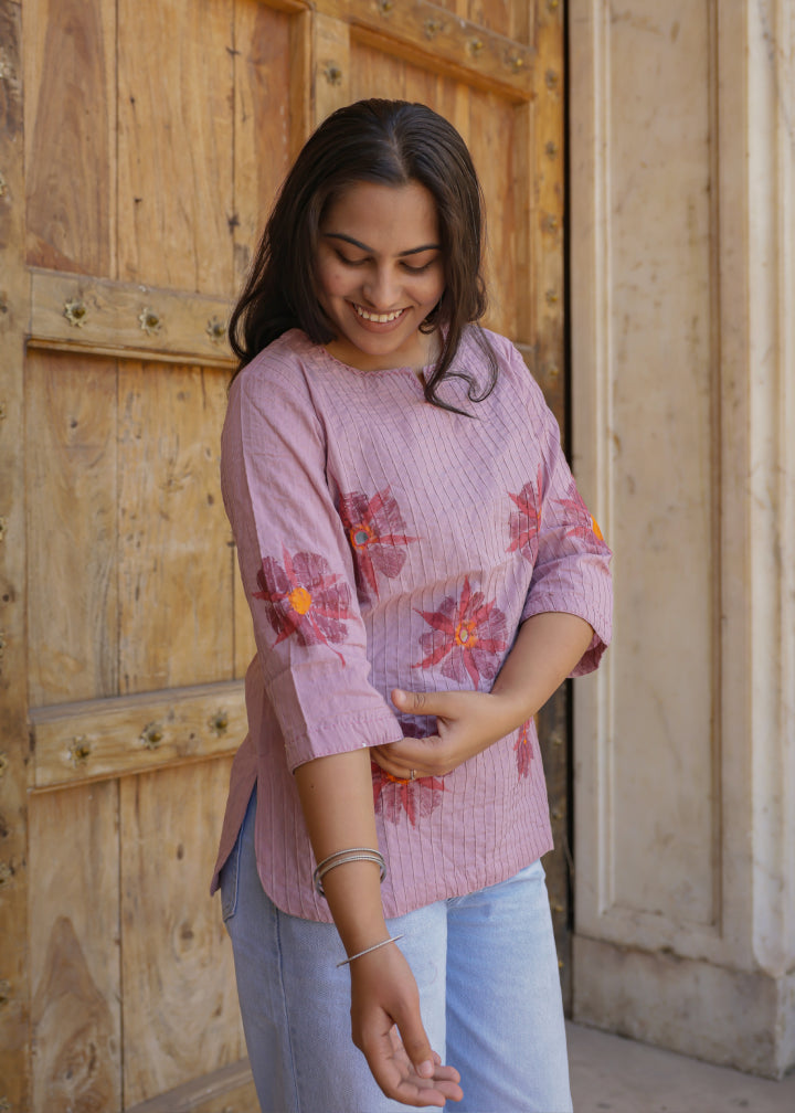 Lavendar Floral Top