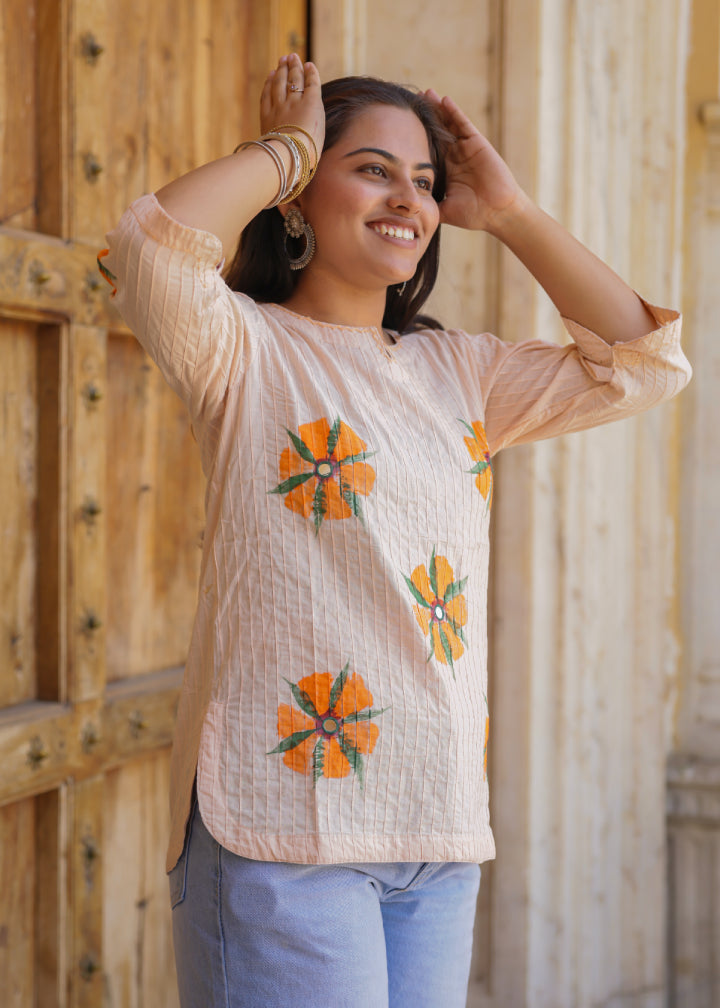 Just Orange Floral Top