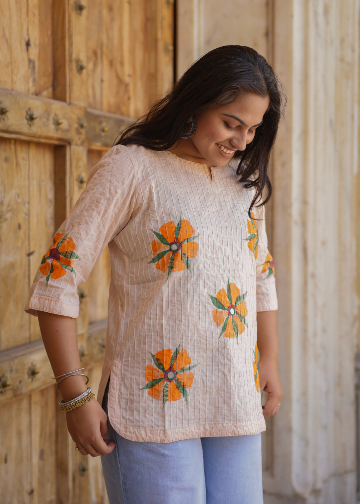 Just Orange Floral Top
