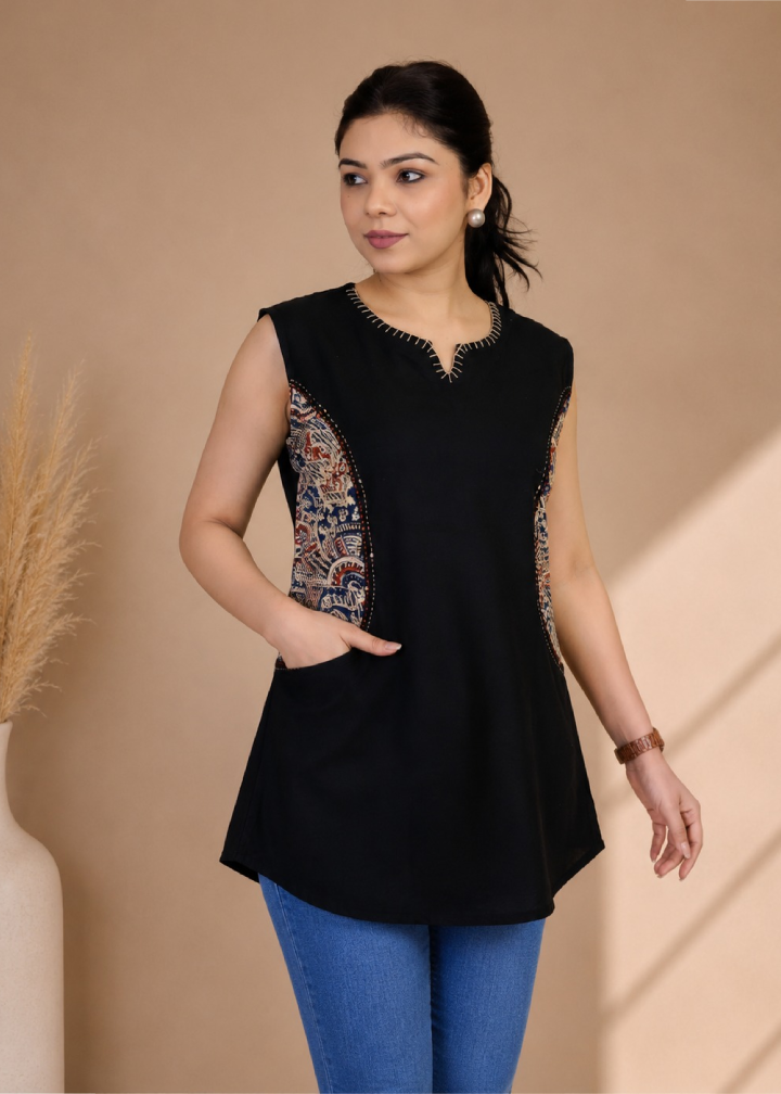 Ajrak Pocket Top