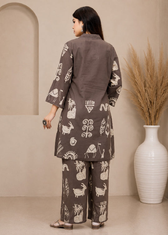 Charcoal Abstract Co‐ord Set