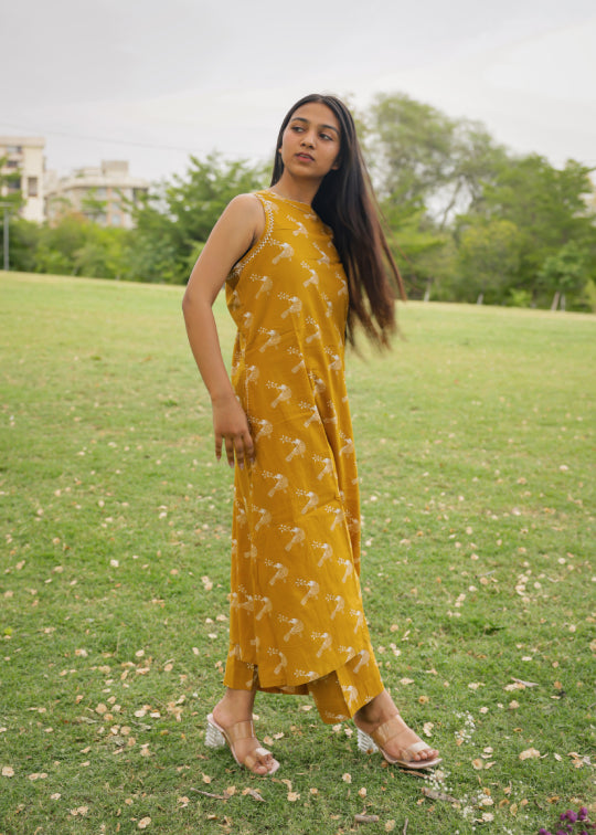 Mustard Sparrow Sleeveless Coordset