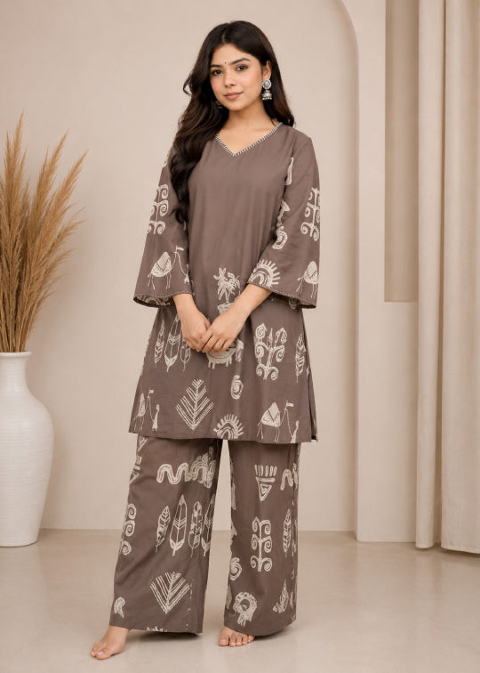 Charcoal Abstract Co‐ord Set